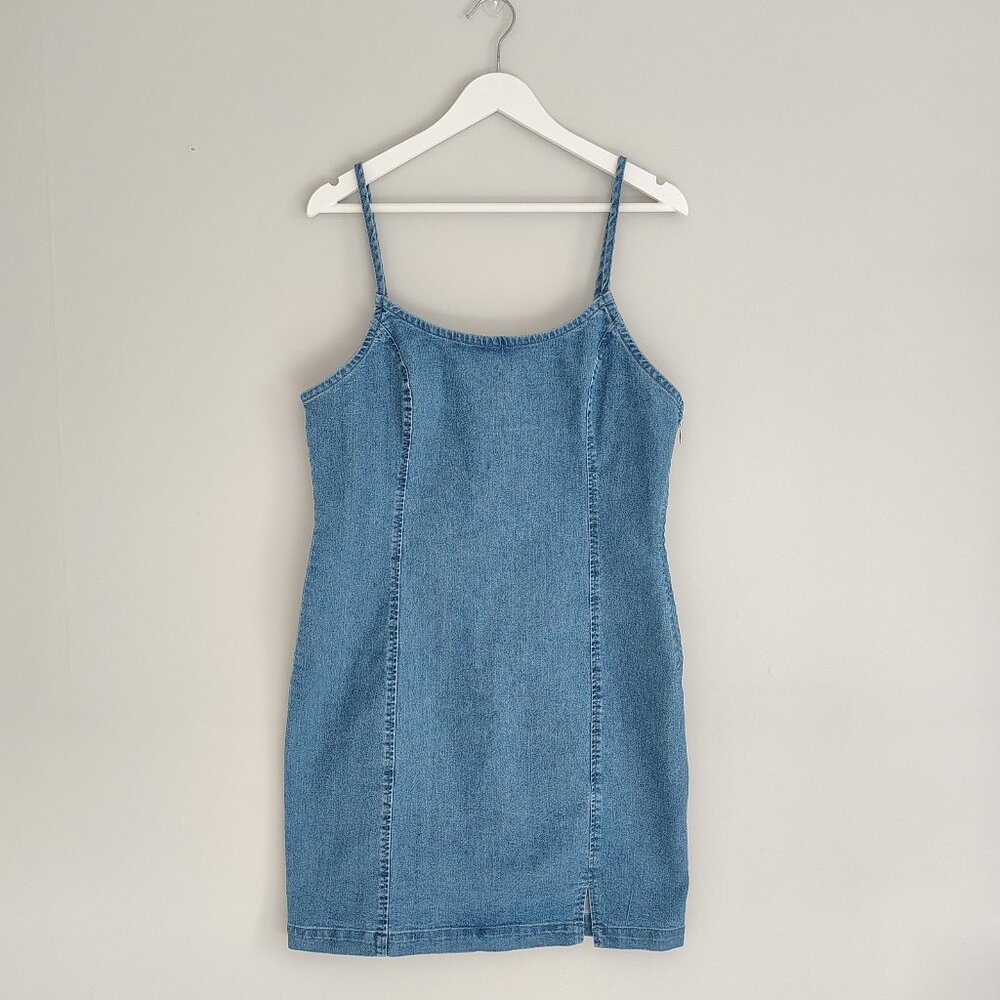 Cabana by Crown & Ivy Denim Stretch Spaghetti Strap Mini Dress - Size XL